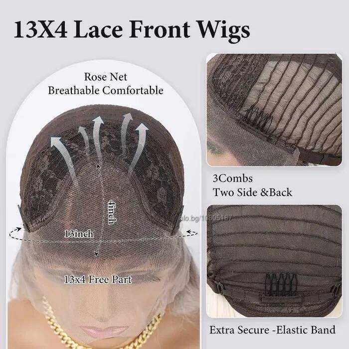 75 см Светло руса дантелена омбре перука с тъмни корени на път 13Х4