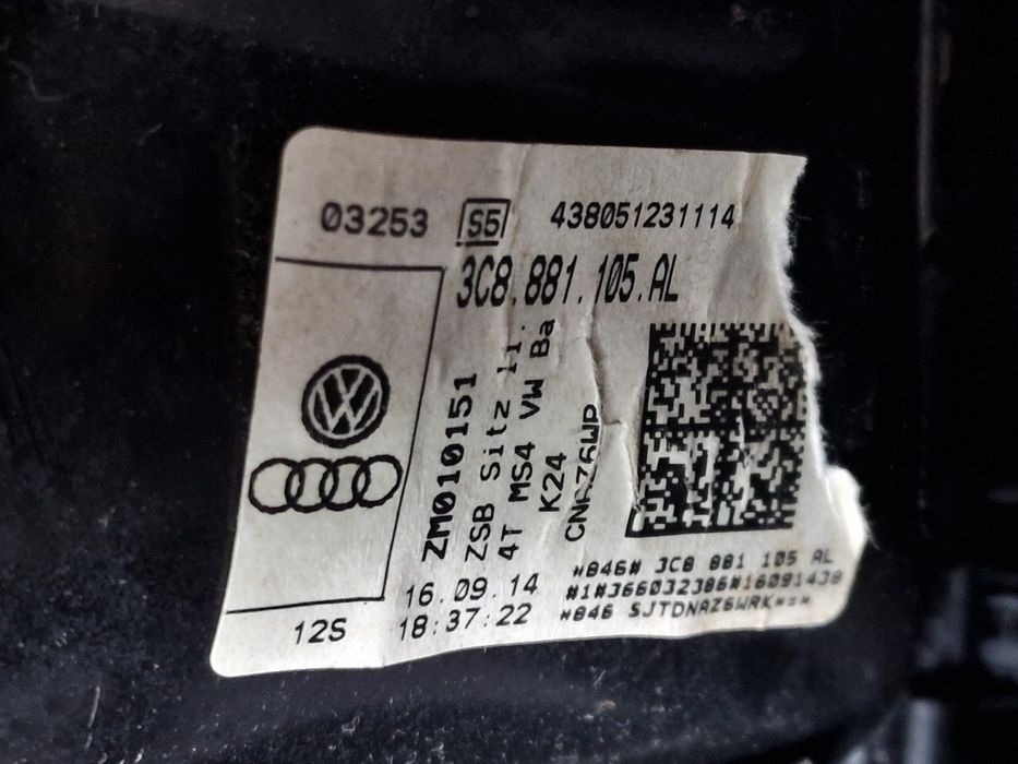 Scaun Sofer Cu Incalzire Stanga Fata Volkswagen Passat 365 2010 -