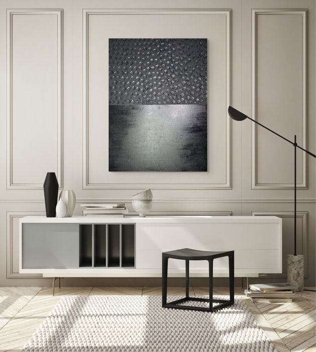 Картини в черно и златно с релефна паста