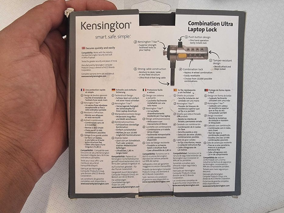 laptop lock antifurt cu cifru 2 metri