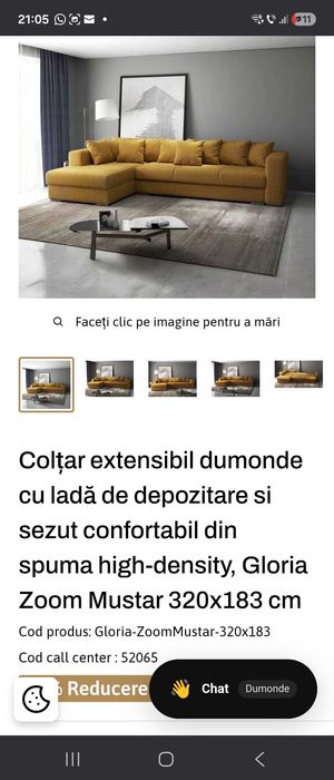 Coltar DUMONDE - Colțar modern, foarte bună calitate – stare impecabilă