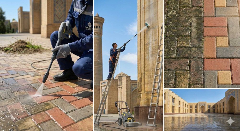 Профессионал брусчатка, фасад, Троутар плитка ювиш хизмати Самаркандда