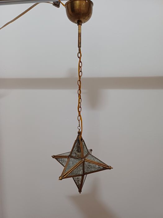 Accesoriu decor lumina vintage colectie sticla  alama Franța  1940