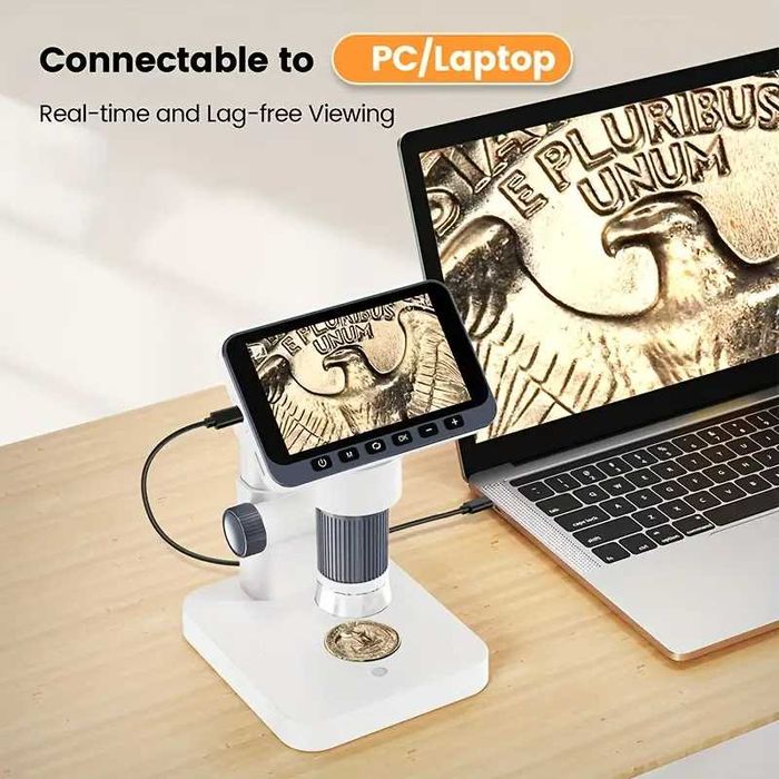 Цифров микроскоп LCD дисплей 4,5 инча 1080P 1000X 8 LED светлини