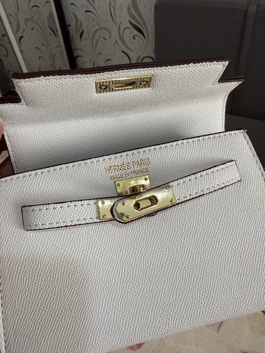 Белая мини-сумка Hermes