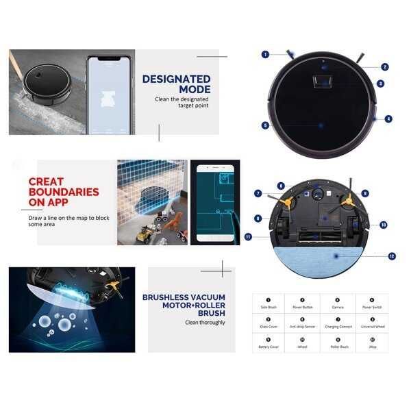 Smart прахосмукачка Optonica Comfort, камера, Черeн, 2600 mAh