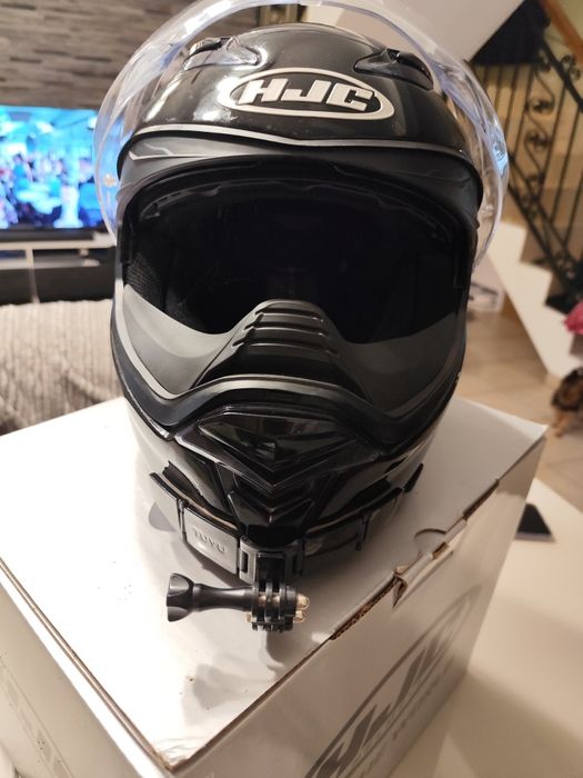 Cască moto HJC F70 Solid Metal Black – ca nouă + suport GoPro
