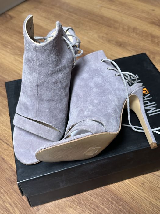 Sandale piele intoarsa Il Passo, nr38, toc 10, culoare gri/lila