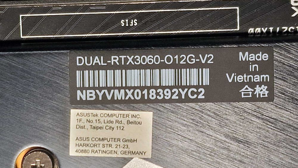 Placa video ASUS GeForce RTX 3060 V2 OC Edition 12GB GDDR6