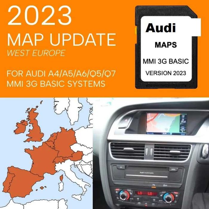 Audi 2023 MMI 3G Basic BNav  Sat Nav Map Update SD Card A4/A5/A6/Q5/Q7