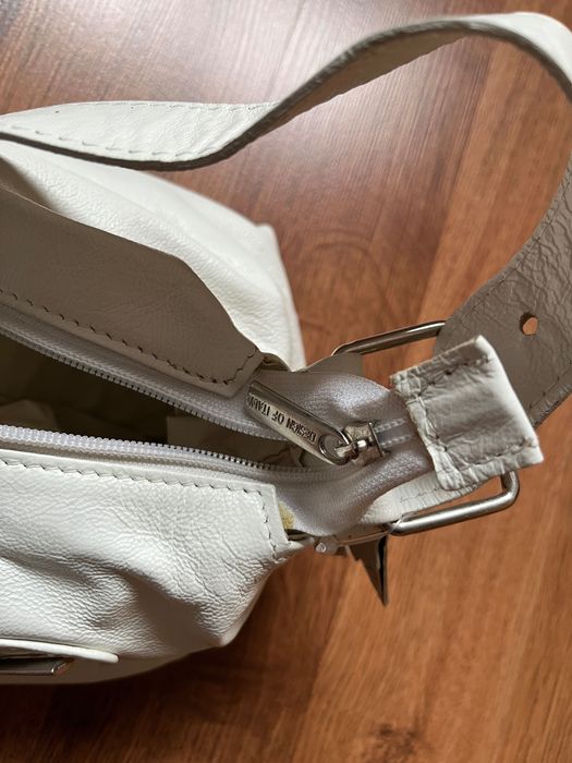 Geanta Amalfi alba din piele