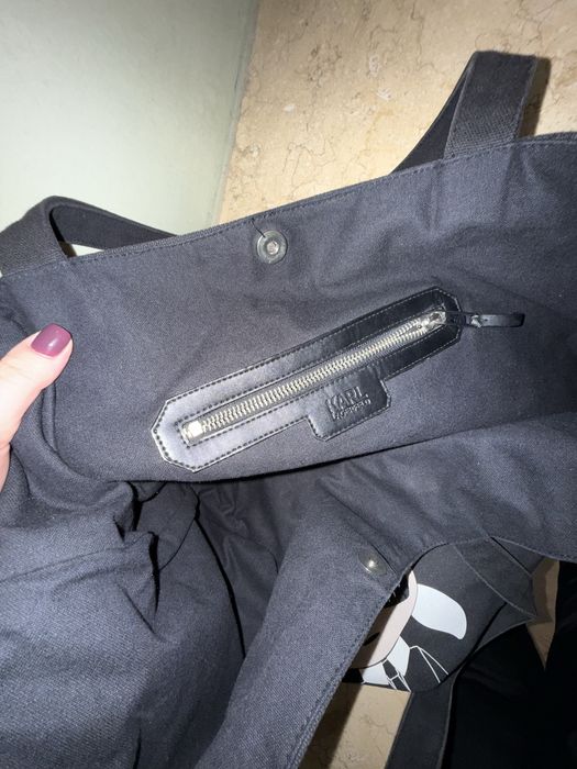 Голяма дамска чанта тип пазарска Karl Lagerfeld – Textile