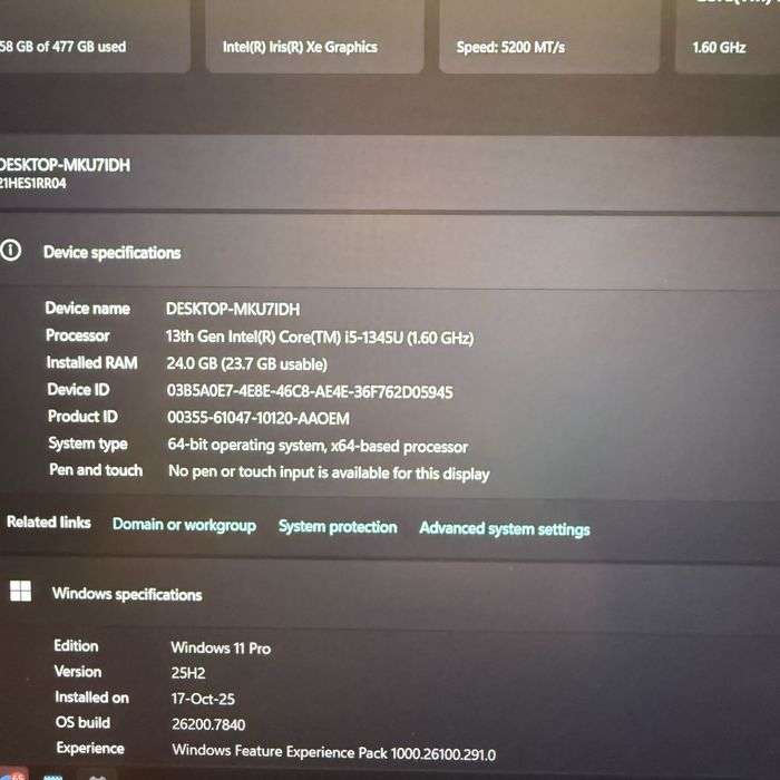 Thinkpad t14 gen 4 folosit  24GB Ram