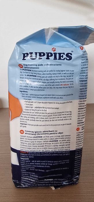 Нови хигиенни подложки за кучета PUPPIES – 60 × 40 см, 10 броя