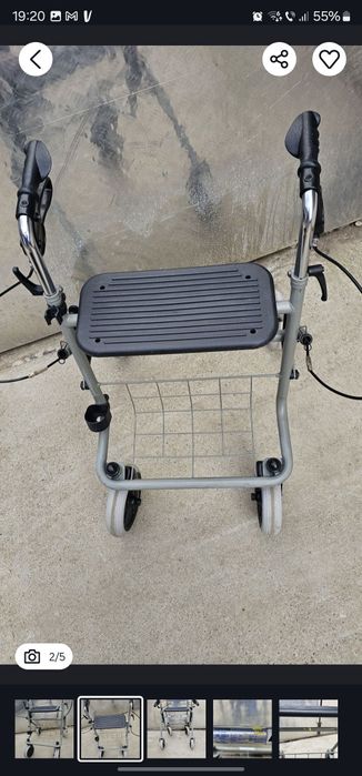 Rolator/Cadru de mers cu roți și poziție de odihnă