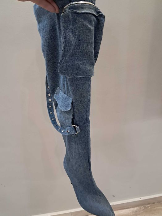 Дамски дънкови чизми