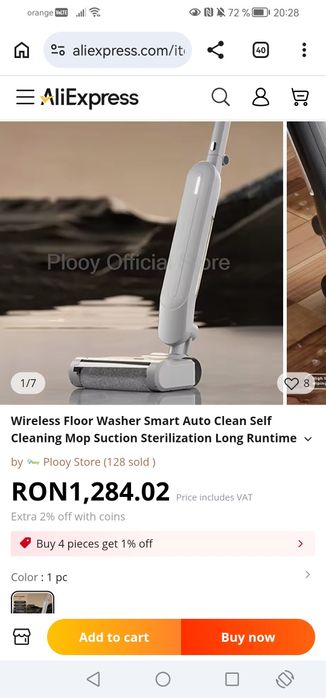 Mop electric smart fara fir cu aspirare