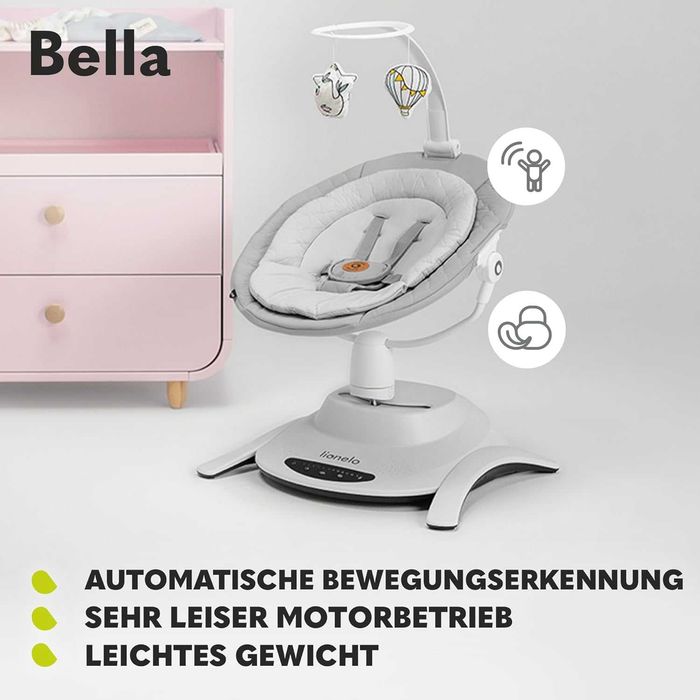 Lionelo Bella Electric Baby Rocker 360°, pana la 9 kg