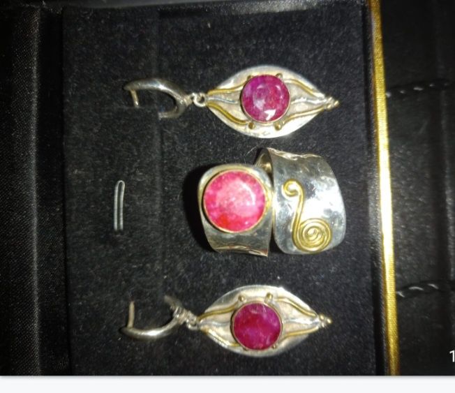 Серебро с рубином