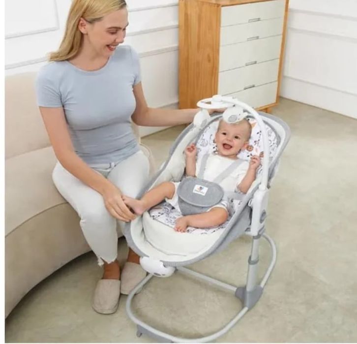 Leagan si Patut Multifunctional, MASTELA, 6-in-1 pentru Bebelusi, gri