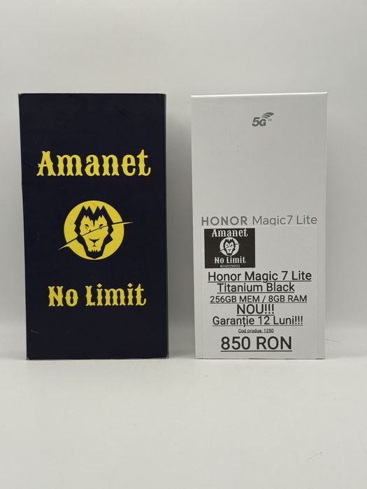 Honor magic7 Lite Titanium Black 256GB / 8GB RAM Nou Garantie 12 Luni.
