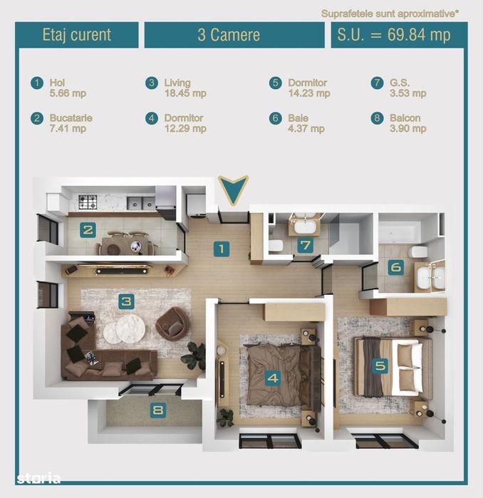 Apartamente Noi Chiajna | 1, 2 și 3 Camere |De la 55.000 € Comision 0%