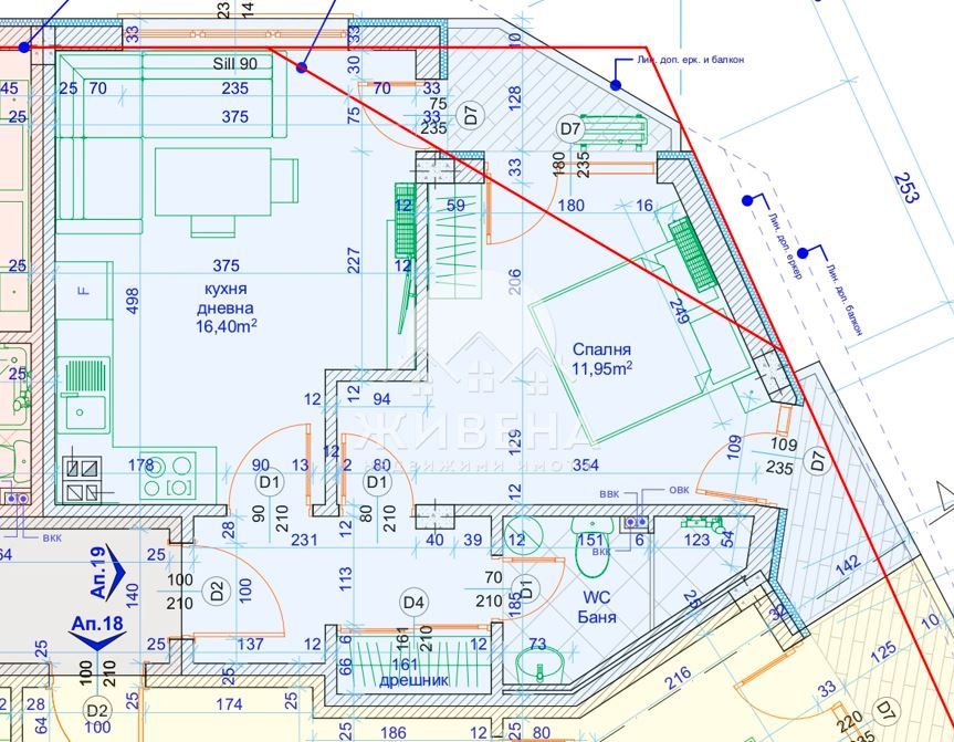 Продава се Двустаен апартамент в Варна, Лятно кино Тракия - 60 кв.м за 1326 €/кв.м - Снимка #1