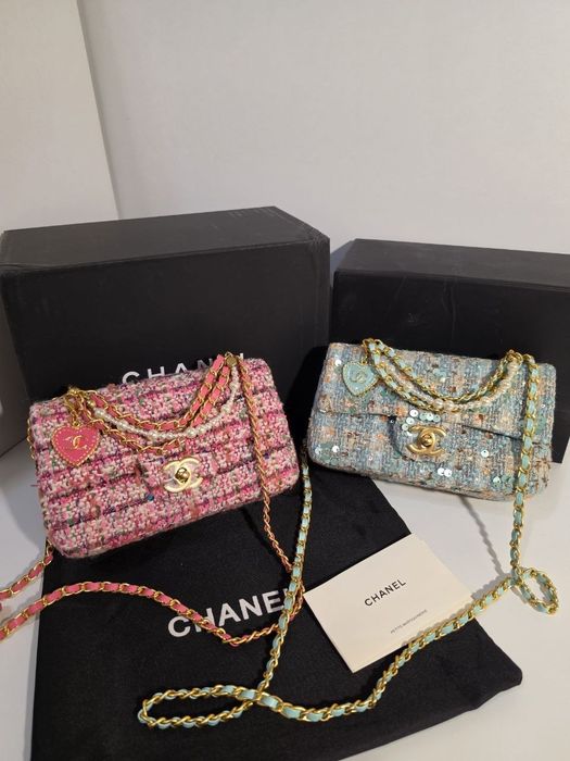 Налична чанта Chanel Tweed Flap Bag