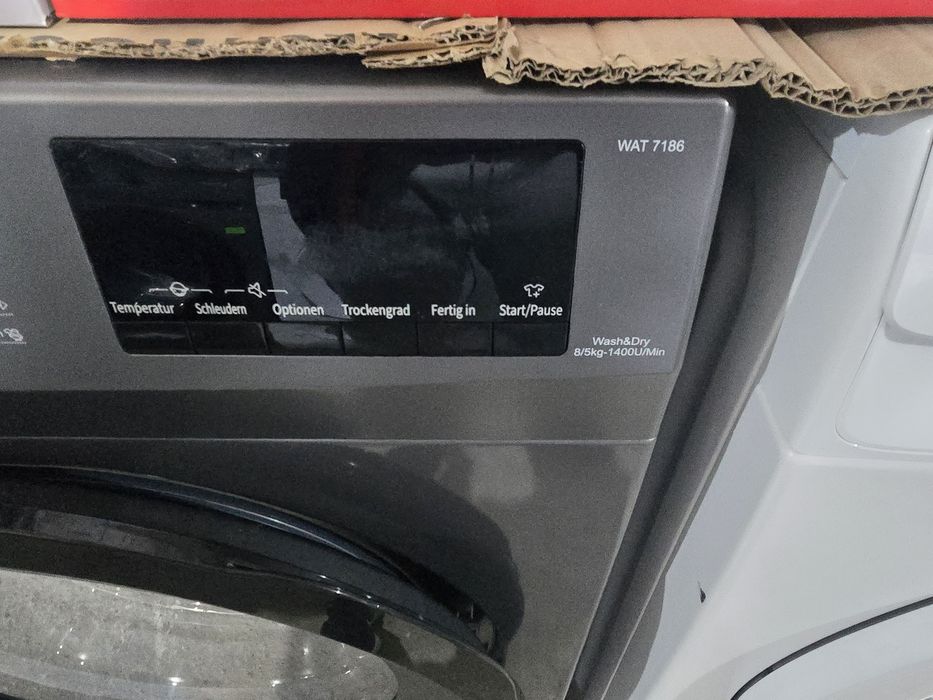 Инверторна слим пералня със сушилня Боман 8/5 кг инокс/сива