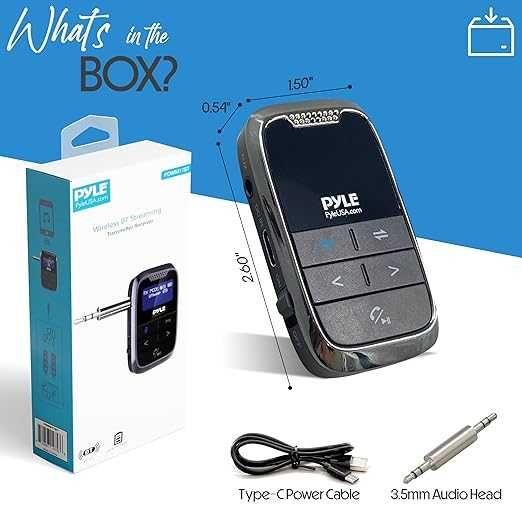 Безжичен Bluetooth трансмитер - 2-в-1 аудио адаптер Pyle