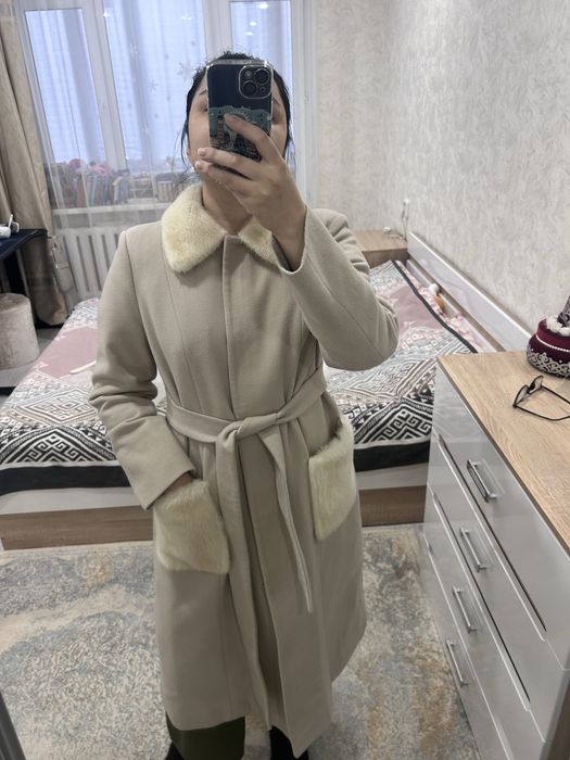 Пальто кашемир, норка