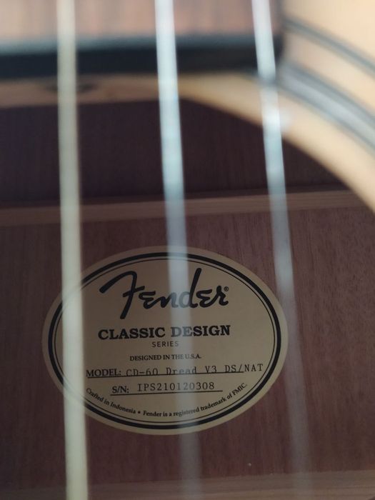 Акустическая гитара Fender cd-60 dread v3 ds/nat