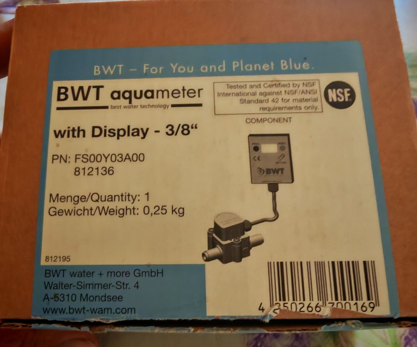 Contor debit digital BWT Aquameter cu display 3/8" - Nou la cutie