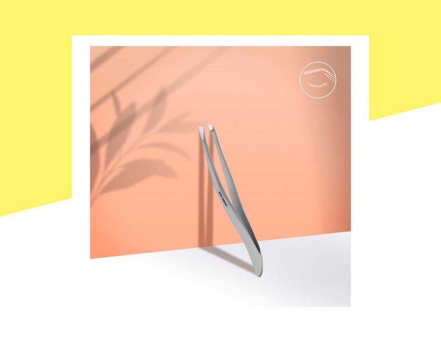 Скосена пинсета за вежди Staleks Classic TC-13/3