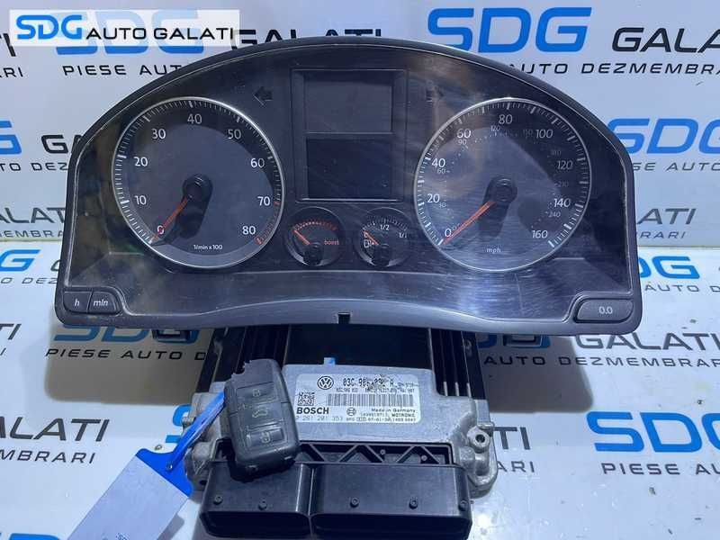 Kit Pornire ECU Calculator Motor Cip Cheie Ceas Bord Imobilizator VW Golf PLUS 1.4 TSI BLG 2004 - 2008 Cod 03C906032A 0261201353 [L4438]