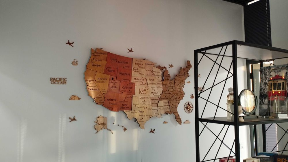 3d karta, USA map, 3Д карта США, 3D Yog‘och AQSH Xaritasi