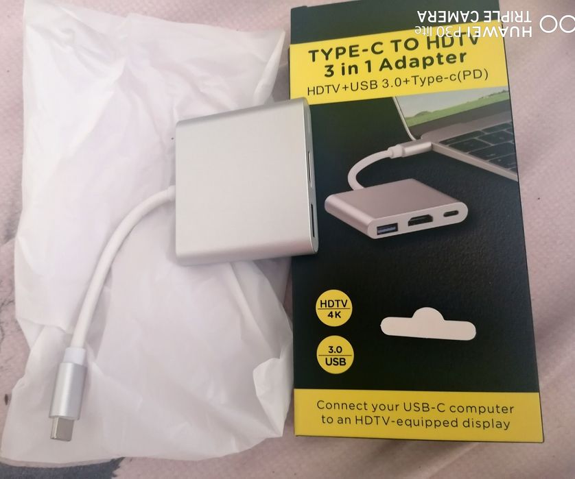 Adaptor NOU de la usbc la hdmi 4k + usb