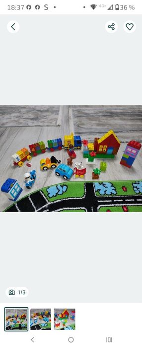 Set lego tren+casuta+secția de politie