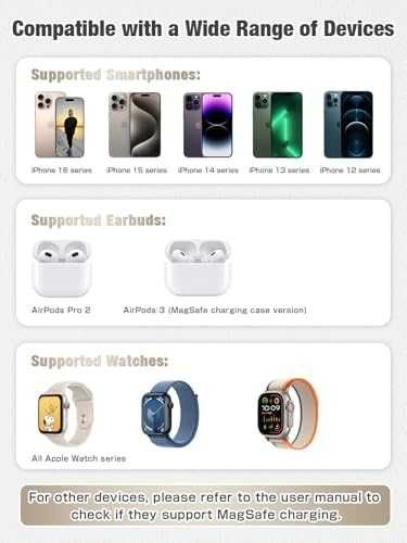 Ново 15W 3 в 1 Магнитно Безжично Зарядно iPhone, Apple Watch, AirPods