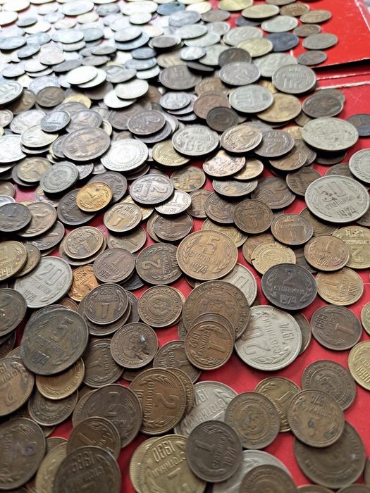 Стари български монети , стотинки 1962, 1974, 1988, 1989, 1990