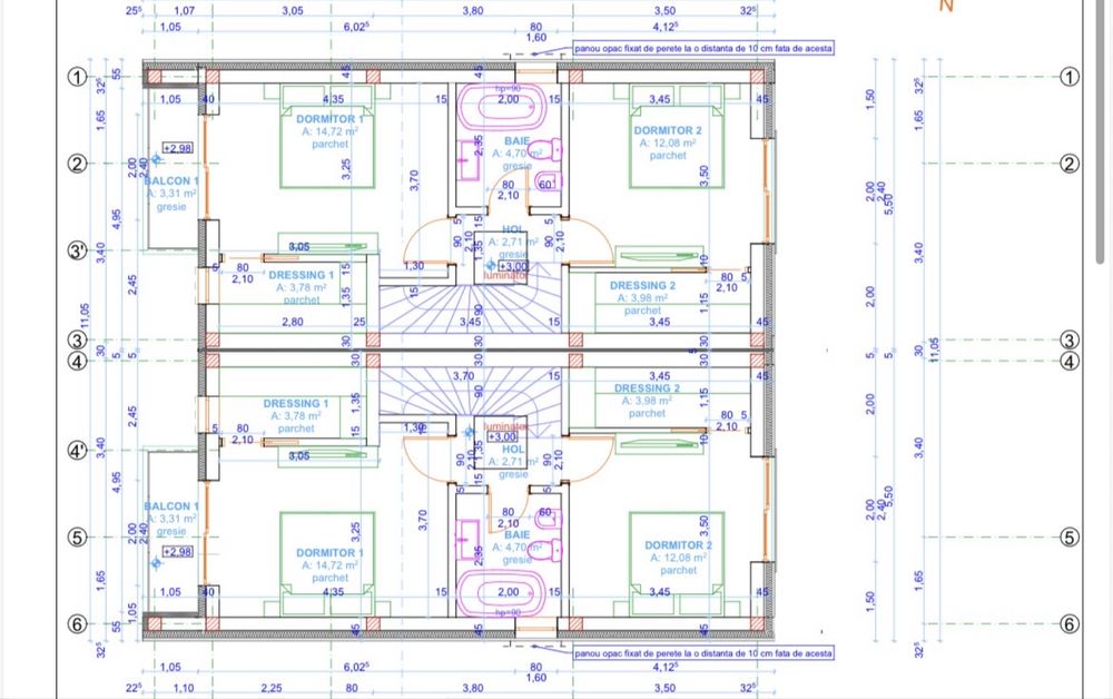 Duplex in curs de constructie in cartier AFI ARED