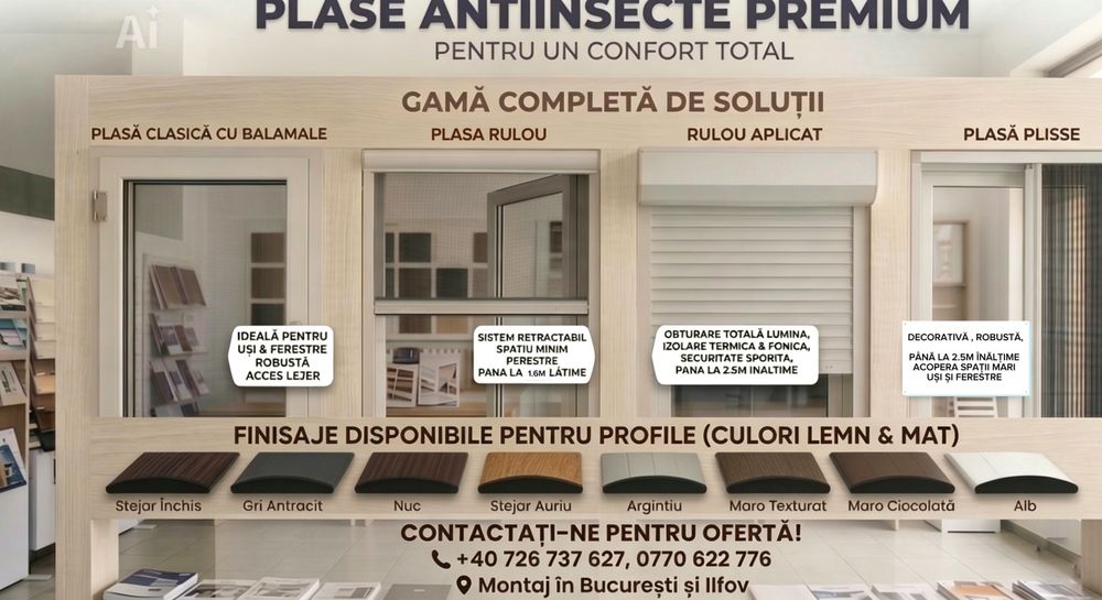 Oferta plase rulou plisse balamale antiinsecte / tantari