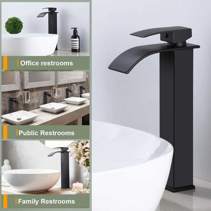 Baterie chiuveta/Lavoar 29.4 cm, Negru