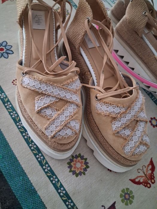 Espadrile hand-made nr 37 ingust