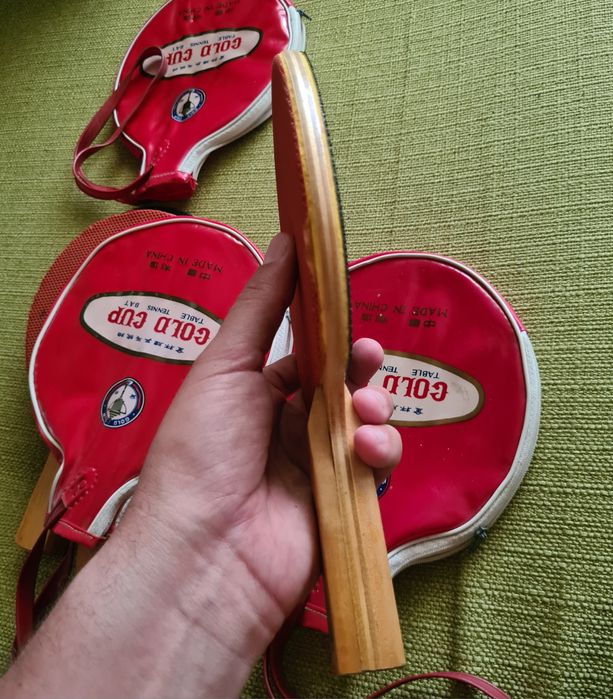 Paleta de Ping Pong Veche Colectie Gold Cup China Palete Tenis De Masa