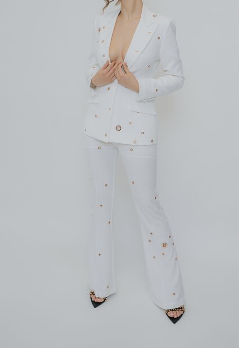 Costum elegant alb/negru