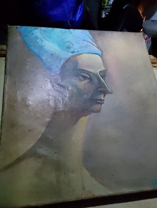 2броя огромни маслени картини доста стари с подпис