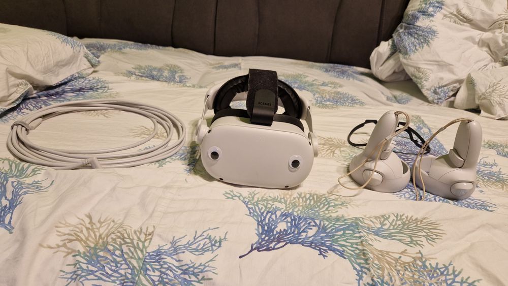 Ochelari VR Meta Quest 2 128GB + headstrap premium +  cablu link