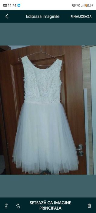 Rochie alba scurta mireasa