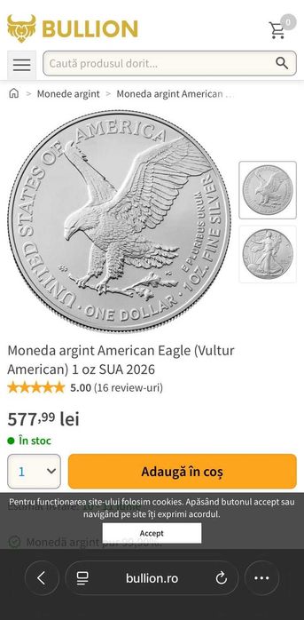 Vand Monede de Argint 1 oz